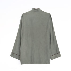 Herbal-dyed 2 Layered Gauze Pajamas Set Charcoal Grey  [Kyo Wazarashi Mensya]