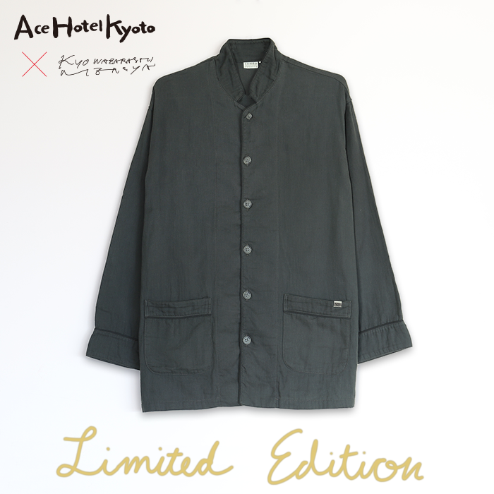 [Ace Hotel Kyoto Collaboration] Herbal-Dyed 2-Layered Gauze Pajamas Set Charcoal Grey