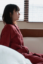 Load image into Gallery viewer, Brick Red 3 Layered Gauze Pajamas Set [Kyo Wazarashi Mensya]
