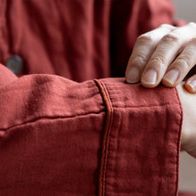 Load image into Gallery viewer, Brick Red 3 Layered Gauze Pajamas Set [Kyo Wazarashi Mensya]
