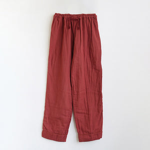 Brick Red 3 Layered Gauze Pajamas Set [Kyo Wazarashi Mensya]