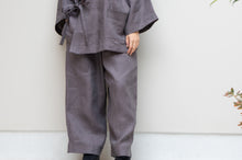 Load image into Gallery viewer, 【Limited Quantity】Dark Purple Linen Long Pants [Chambre de D KYOTO]
