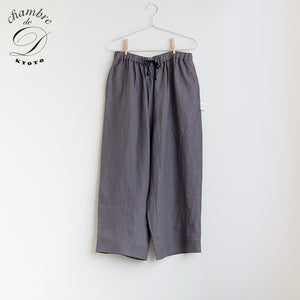 【Limited Quantity】Dark Purple Linen Long Pants [Chambre de D KYOTO]