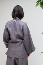 Load image into Gallery viewer, 【Limited Quantity】Dark Purple Linen Short Samue [Chambre de D KYOTO]
