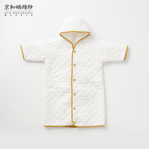 Gauze Baby Hooded Sleeper with Absorbent Cotton [Kyo Wazarashi Mensya]